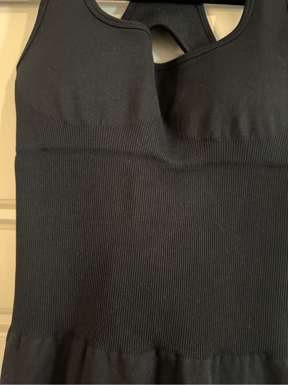 Black Ribbed Racerback Tank Top Onesie - Picture 4 of 4